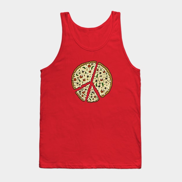 Peace Pizza Tank Top by Jitterfly